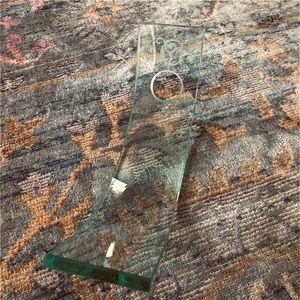 Glass Wine Bottle Holding Letter ‘C’ Engraved